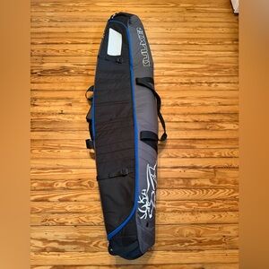 Gray and Black Ski Bag with Blue Trim